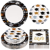 200 Pcs Graduation Decorations Party Plates and Napkins - Grencian